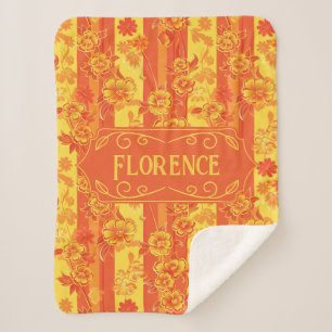 Cobertor Sherpa Florence Yellow e Orange Floral