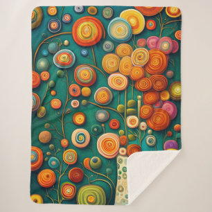 Cobertor Sherpa Flores de abstrato num Vaso