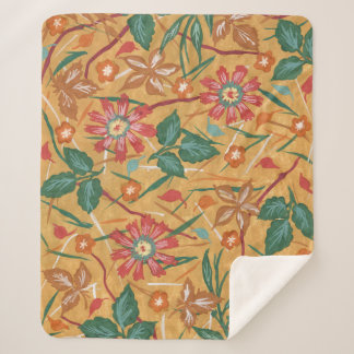 Cobertor Sherpa Flores De Cores Aquáticas Artísticas: Fundo Colori