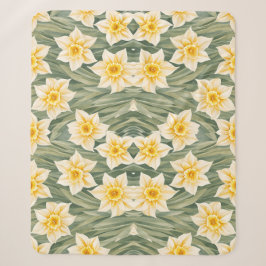 Cobertor Sherpa Flores De Daffodil Padrão Floral