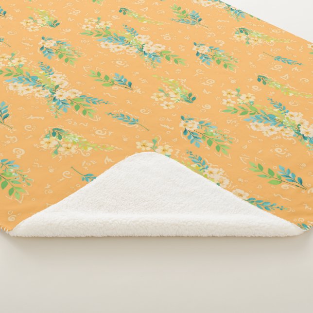 Cobertor Sherpa "Flores de Durazno" (3/4)