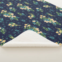 Cobertor Sherpa "Flores de Luna"