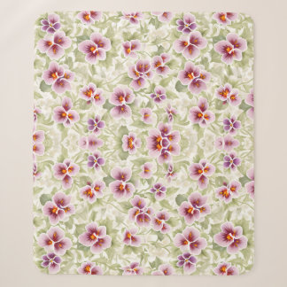 Cobertor Sherpa Flores De Pansy De Padrão Floral