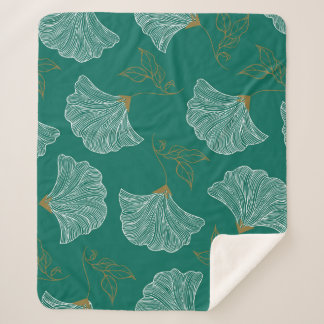 Cobertor Sherpa Flores Decorativas Padrão Sem Olhos