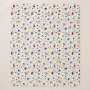Cobertor Sherpa Flores em Aquarela