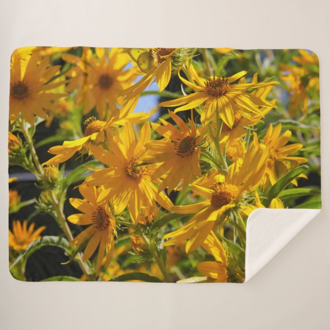 Cobertor Sherpa Flores en mi hierbas " flores em minhas ervas dani (Frente (Horizontal))