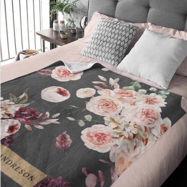 Cobertor Sherpa Flores Modernas de Pastel e Presente Personalizado (Criador carregado)