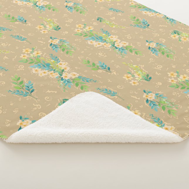 Cobertor Sherpa Flores Neutras (3/4)