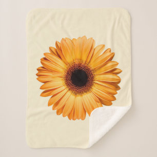 Cobertor Sherpa Flores   Orange Gerbera