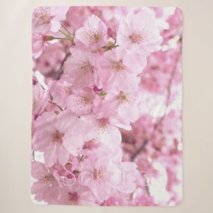 Cobertor Sherpa Flores rosa Flores japonesas