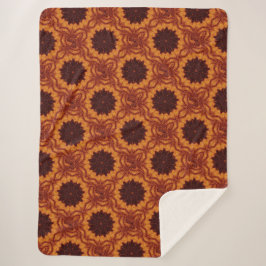 Cobertor Sherpa Flores selvagens, pretas e Douradas 2