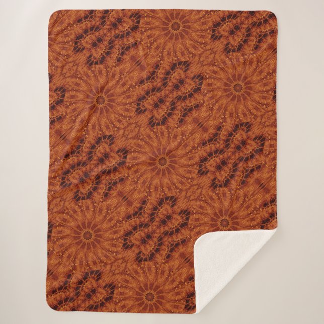 Cobertor Sherpa Flores selvagens, pretas e Douradas 6 (Frente)