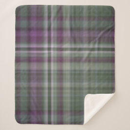 Cobertor Sherpa Flores Sombreadas Xadrez Verde e Roxo