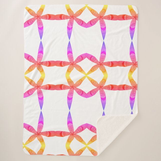 Cobertor Sherpa flores trópicas gradativas (Frente)