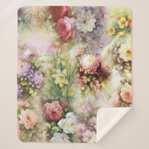 Cobertor Sherpa Flores Vintage