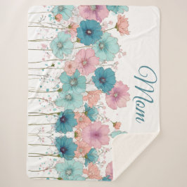 Cobertor Sherpa Flores Vintage da Primavera para Mamãe