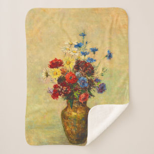 Cobertor Sherpa Flores Vintage em um Vase (1910) por Odilon Redon