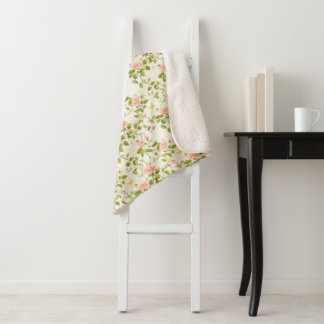 Cobertor Sherpa Florescer da Elegante Rose Vine