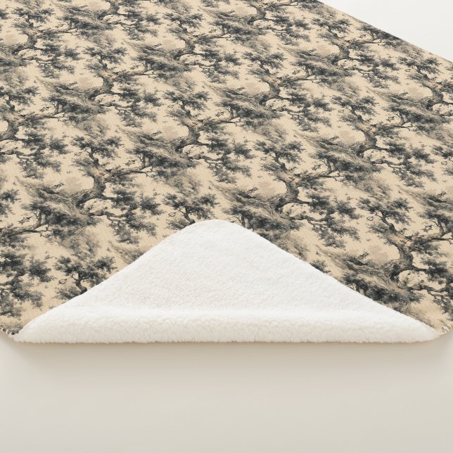 Cobertor Sherpa Floresta Encantada de Contos de Fadas Toile De Jou (3/4)