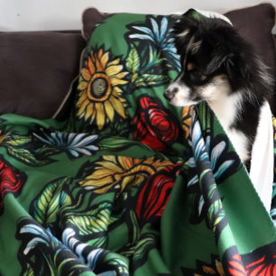 Cobertor Sherpa Florestantes do Jardim Flor Rosa Girassol e Tulipa