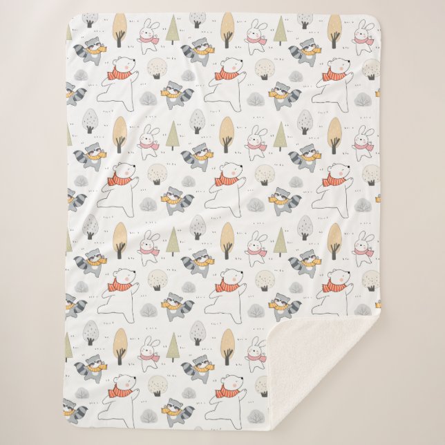 Cobertor Sherpa Florestas Adoráveis Sherpa Blanket (Frente)