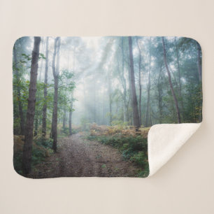 Cobertor Sherpa Florestas Dark Foggy Woods Norfolk UK