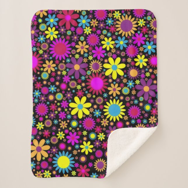 Cobertor Sherpa Flower Power (Frente)