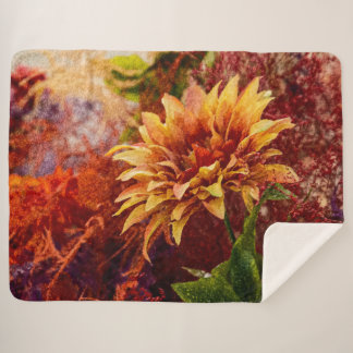Cobertor Sherpa Flowers fulcolors woven blanket Jacquard