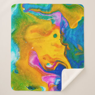 Cobertor Sherpa Fluid Art. Abstrato de fundo colorido, papel de pa