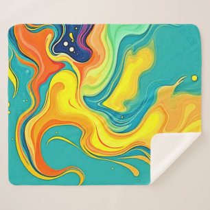 Cobertor Sherpa Fluidez da Alegria: Ondas Abstratas