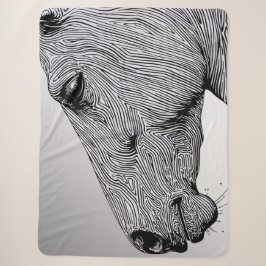 Cobertor Sherpa Fluxo do Cavalo de Arte Minimalista Selvagem