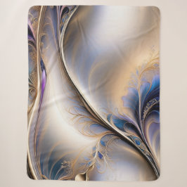 Cobertor Sherpa Fluxo Dourado - Arte Fluida Abstrata em Azul e Dou