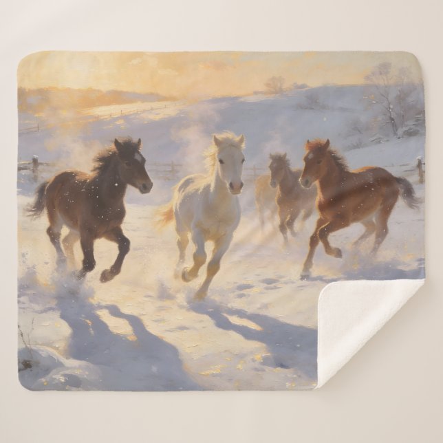 Cobertor Sherpa Foals at Play (Frente (Horizontal))