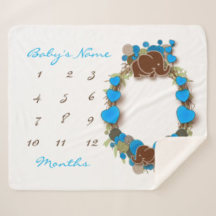 Cobertor Sherpa Foguete de Bebê do Marco - Elefante