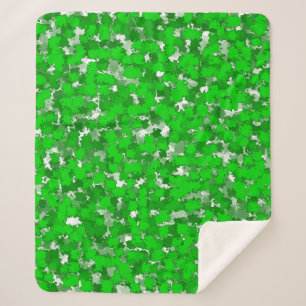 Cobertor Sherpa Folhagem abstrato Art Design Verde