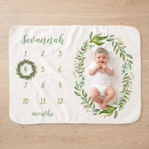 Folhas Boho Personalizadas Foto de Marco do Bebê