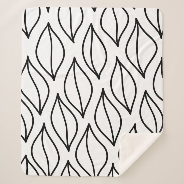 Cobertor Sherpa folhas de abstrato. Estrutura da safra. Mar de tra (Frente)