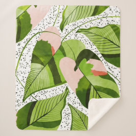 Cobertor Sherpa Folhas de Azeitona