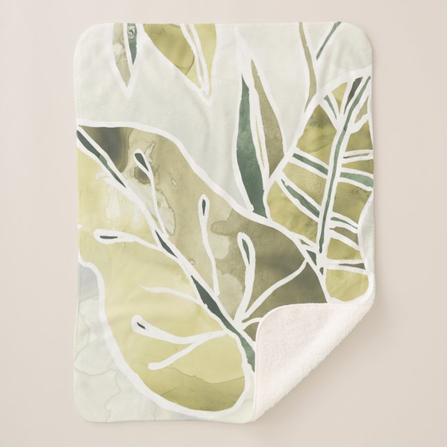 Cobertor Sherpa Folhas de Batik (Frente)