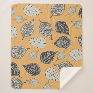 Cobertor Sherpa Folhas de outono, padrão de colheita sem descontin