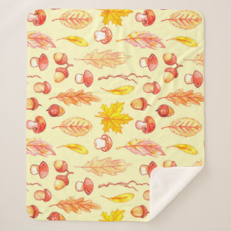 Cobertor Sherpa Folhas de outono: Papel de Wallpaper Retroativo de