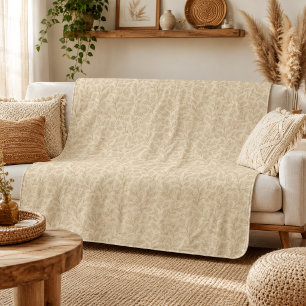 Cobertor Sherpa Folhas de queda elegantes Boho Minimalista Farmh