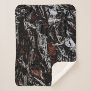 Cobertor Sherpa Folhas secas de cor castanha e branca