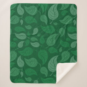 Cobertor Sherpa Folhas verdes