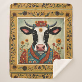 Cobertor Sherpa Folk Art Floral