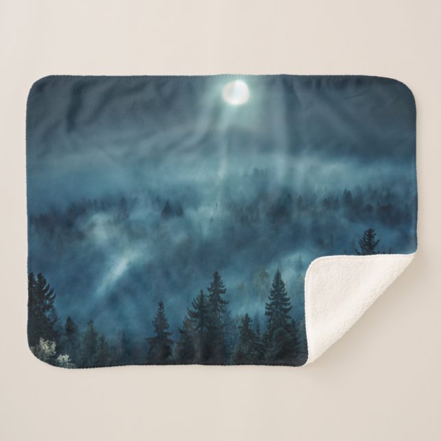 Cobertor Sherpa Forests | Moonlit Forest (Frente (Horizontal))
