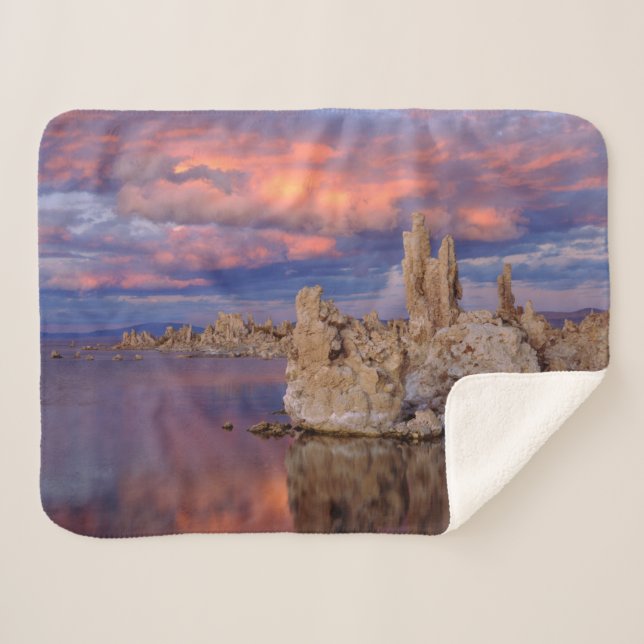 Cobertor Sherpa Formações de Tufa no Lago Mono (Frente (Horizontal))