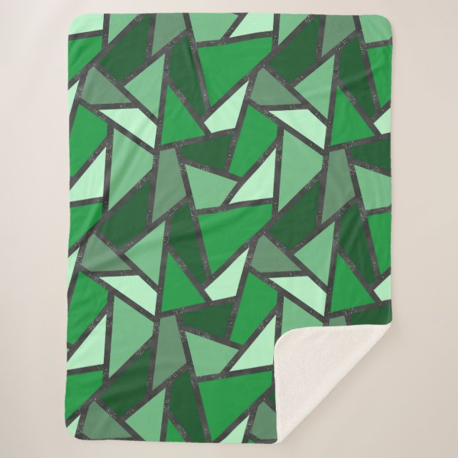 Cobertor Sherpa Formas de vidro coloração verde (Frente)