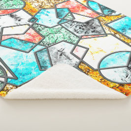 Cobertor Sherpa Formas geométricas com texturas esbranquiçadas est