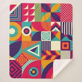 Cobertor Sherpa formas geométricas de pop abstrato, padrão sem sol